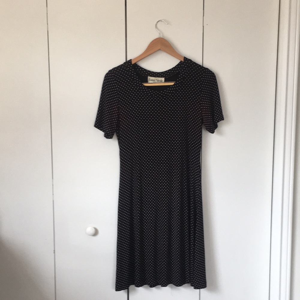 Vintage Black & White Polka Dot Dress